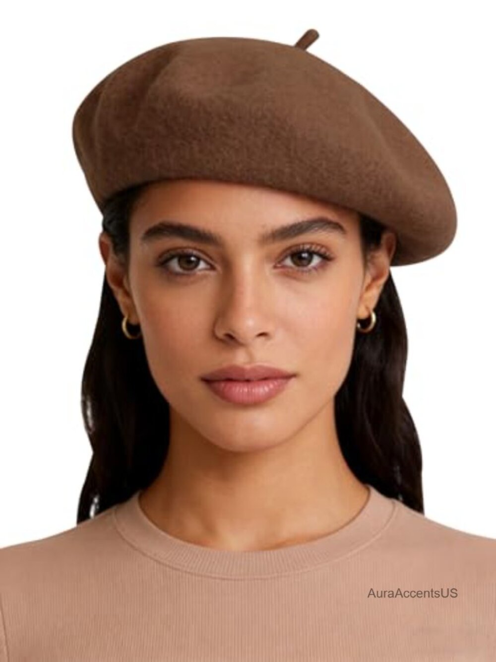 Women Beret Hat Vintage French Wool Blend Classic Winter Cap One Size